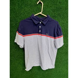 Blue Vineyard Vines Polo Shirt Size Medium Preppy Golf Work